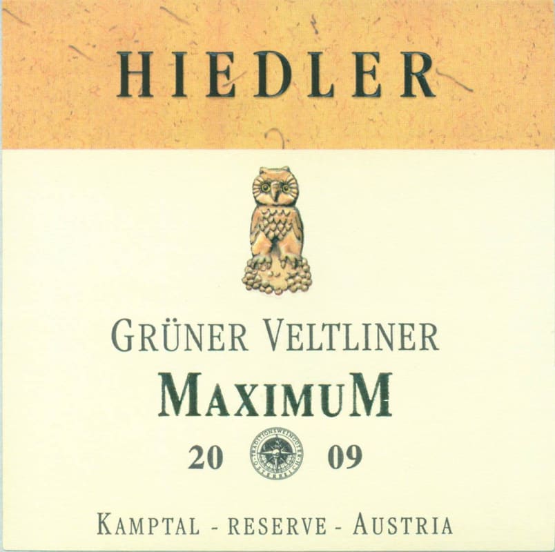 Hiedler Maximum Reserve Gruner Veltliner 2009 Front Label