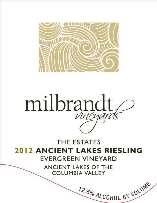 Milbrandt Ancient Lakes Dry Riesling 2012 Front Label