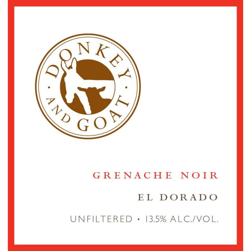 Donkey & Goat El Dorado Grenache Noir 2014 Front Label