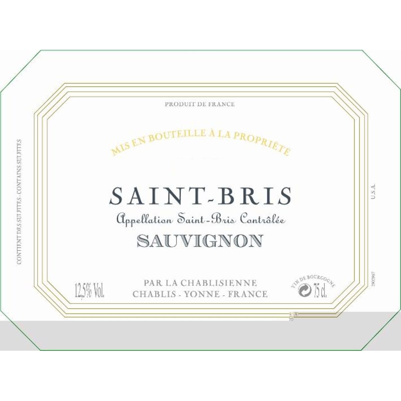 La Chablisienne Saint-Bris Sauvignon Blanc 2014 Front Label