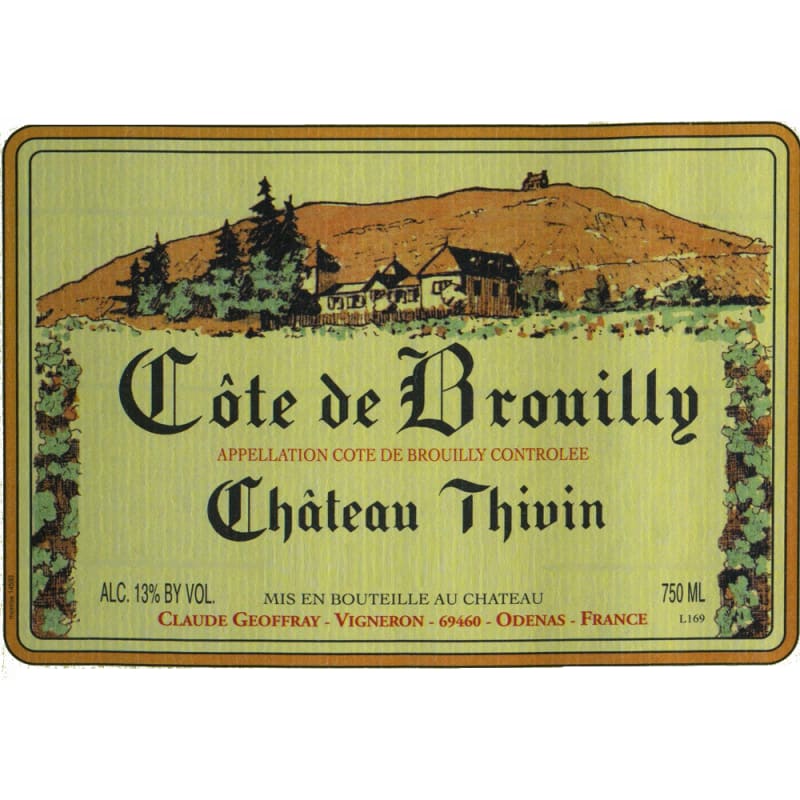 Chateau Thivin Cote de Brouilly 2015 Front Label