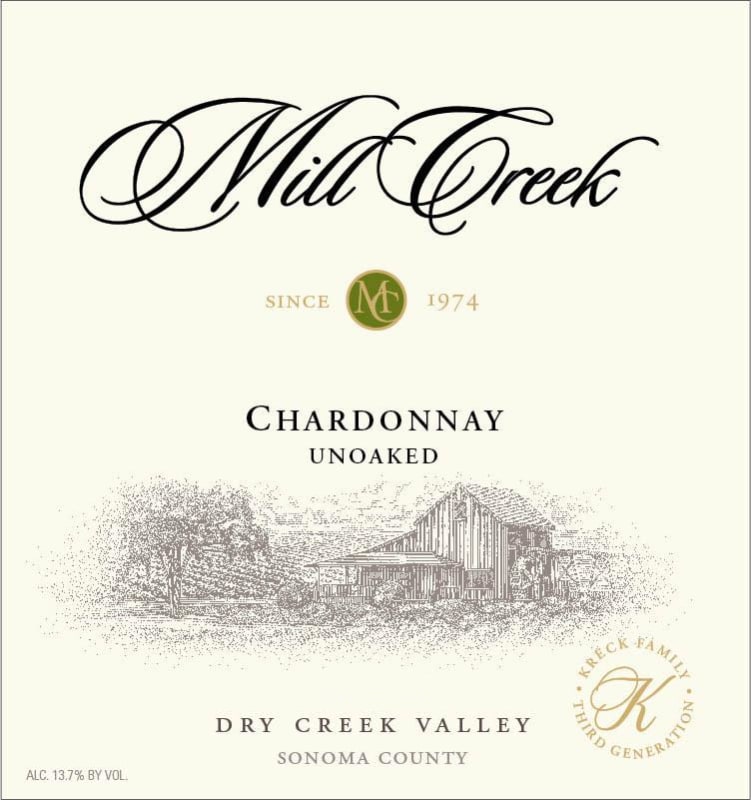 Mill Creek Unoaked Chardonnay 2014 Front Label