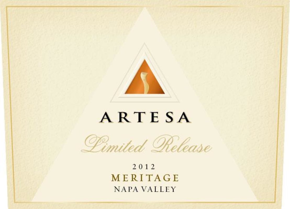 Artesa Limited Release Meritage 2012 Front Label