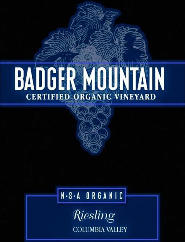 Badger Mountain N.S.A Organic Riesling 2016 Front Label