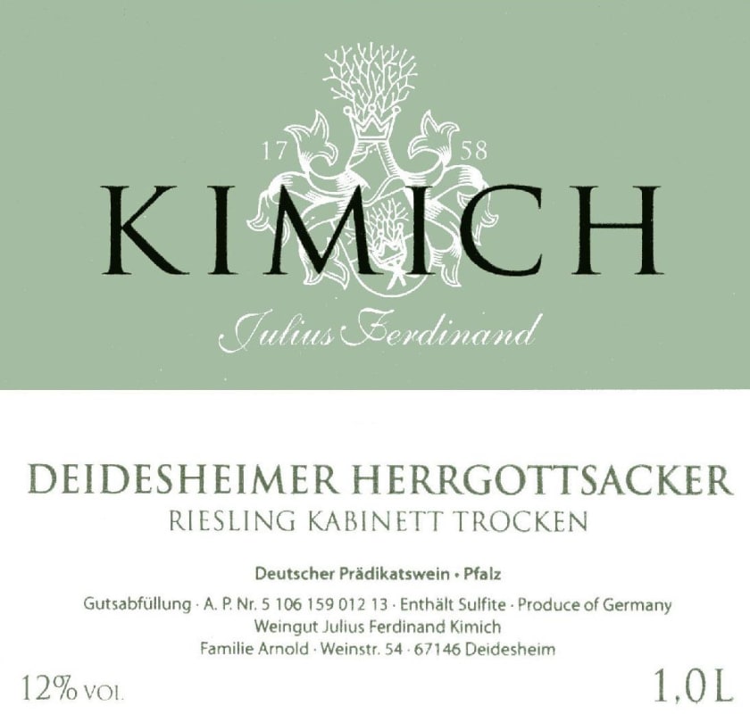Kimich Deidesheimer Herrgottsacker Riesling Kabinett Trocken 2015 Front Label
