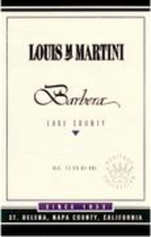 Louis Martini Barbera 1995 Front Label