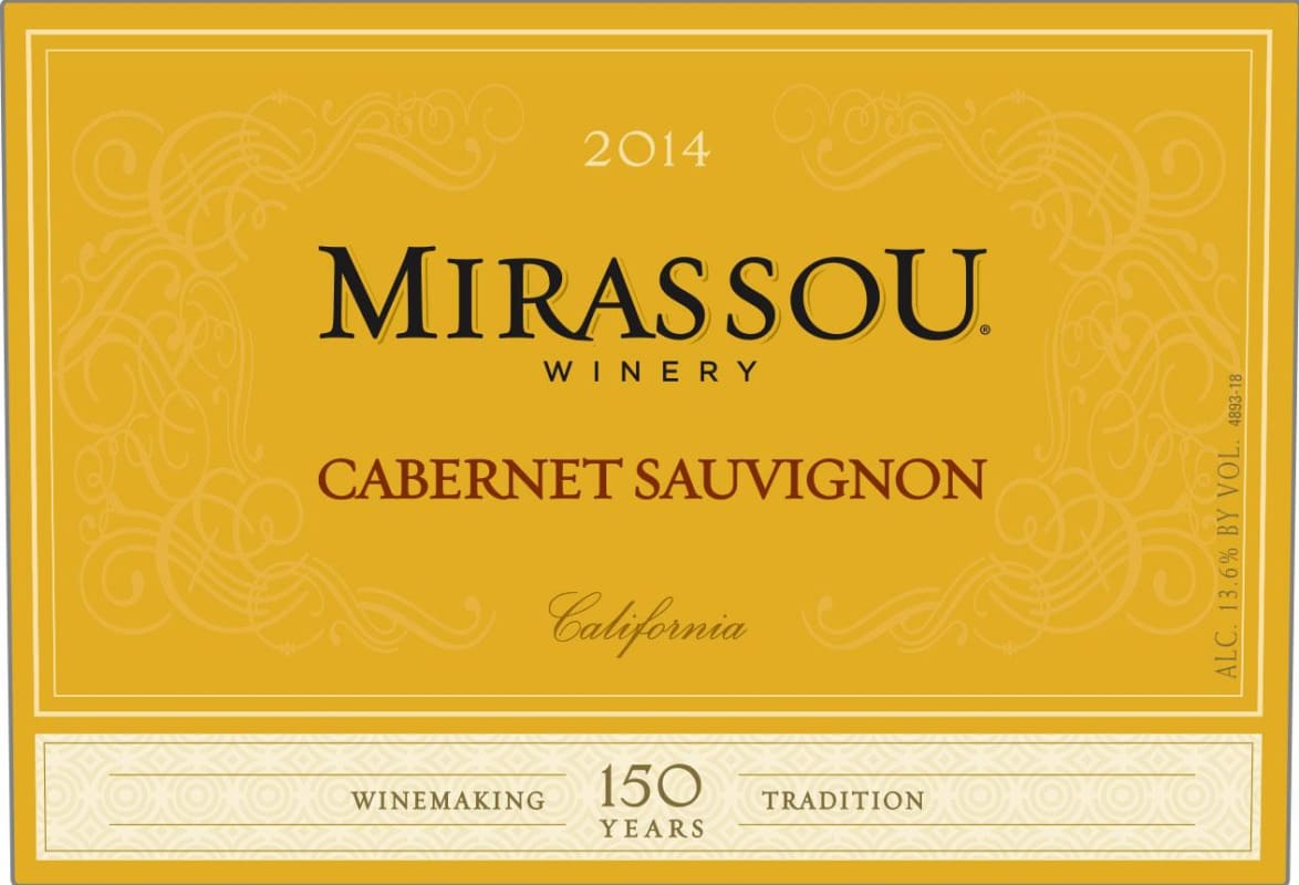 Mirassou California Cabernet Sauvignon 2014 Front Label