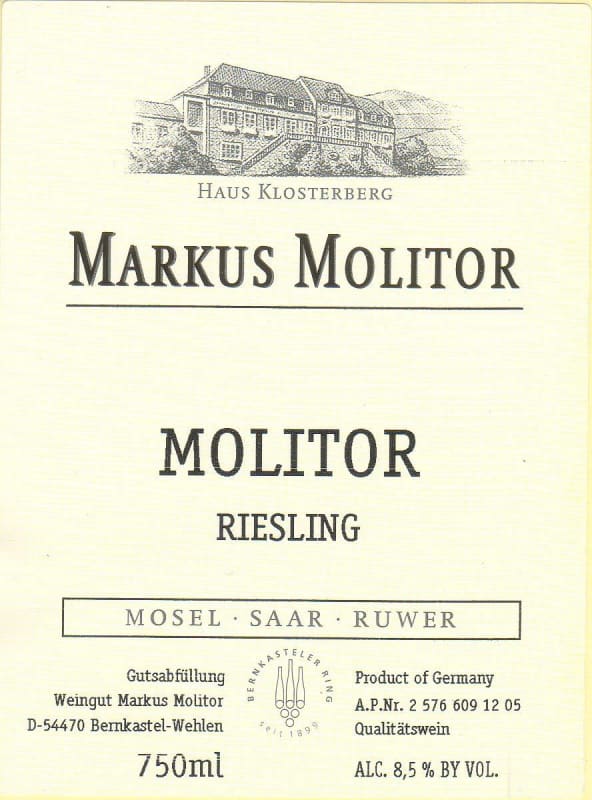 Markus Molitor Molitor Riesling 2006 Front Label