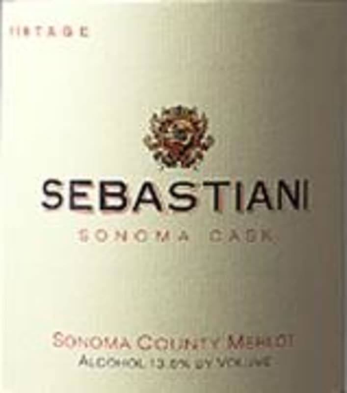 Sebastiani Sonoma Merlot 1998 Front Label
