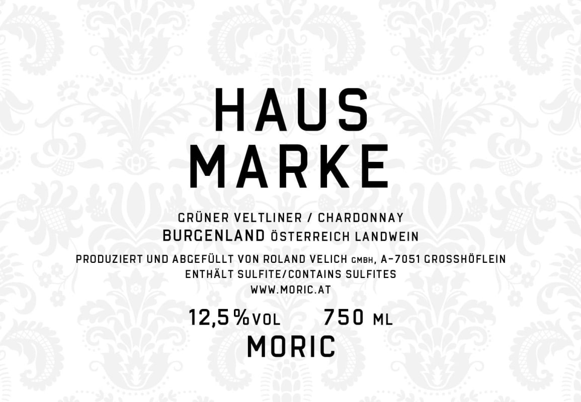 Moric Hausmarke Gruner Veltliner Chardonnay 2015 Front Label