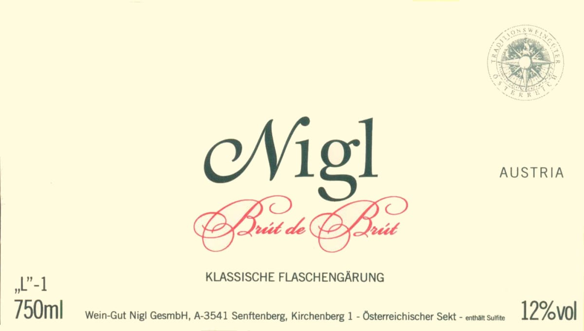 Nigl Brut de Brut 2013 Front Label