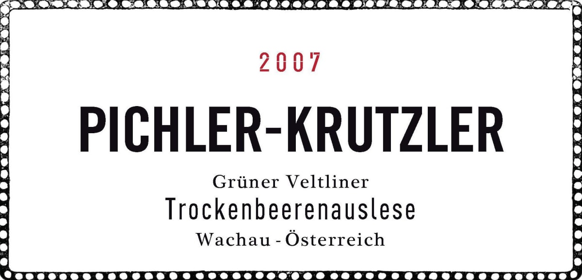 Pichler-Krutzler Trockenbeerenauslese Gruner Veltliner 2007 Front Label