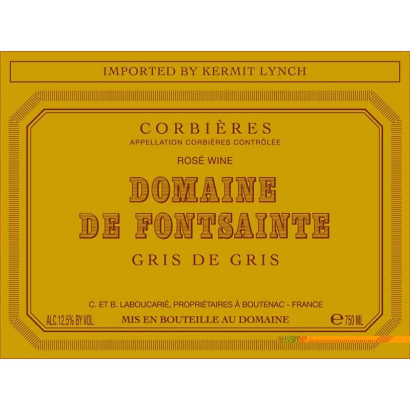 Domaine de Fontsainte Gris de Gris Rose 2016 Front Label