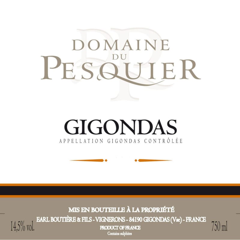 Domaine du Pesquier Gigondas 2014 Front Label