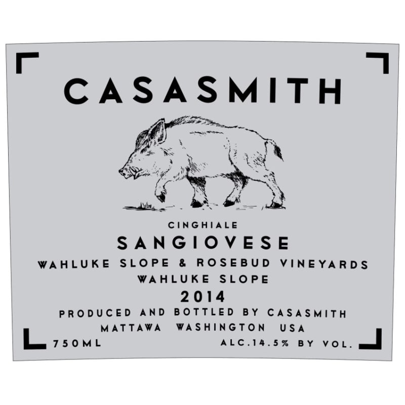 CasaSmith Cinghiale Sangiovese 2014 Front Label