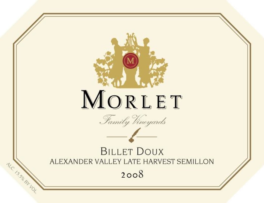 Morlet Billet Doux Late Harvest Semillon 2008 Front Label