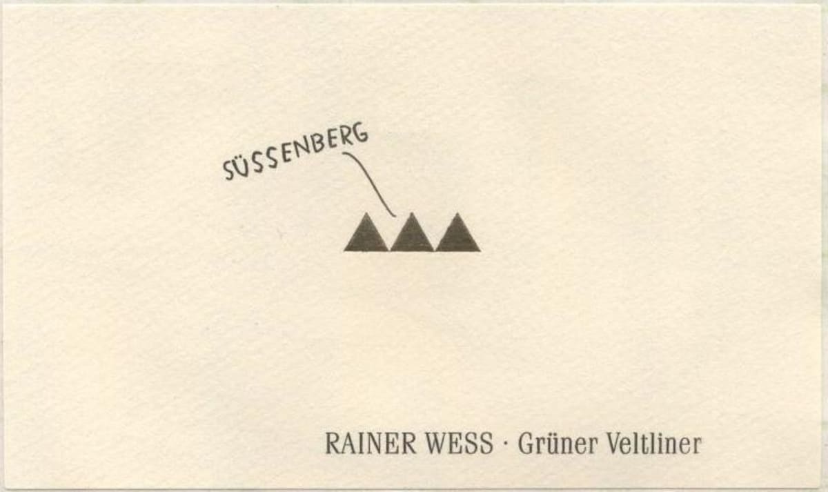 Rainer Wess Sussenberg Gruner Veltliner 2013 Front Label