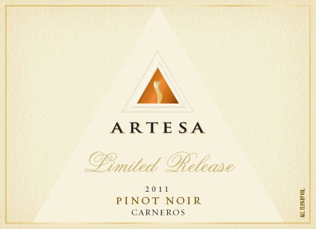 Artesa Limited Release Pinot Noir 2011 Front Label