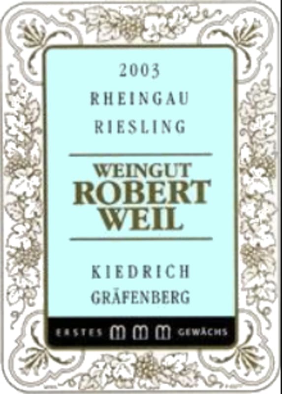 Robert Weil Kiedrich Grafenberg Riesling Erstes Gewachs 2003 Front Label