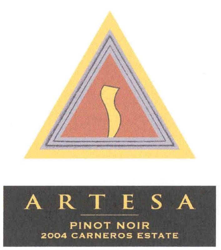 Artesa Estate Pinot Noir 2004 Front Label