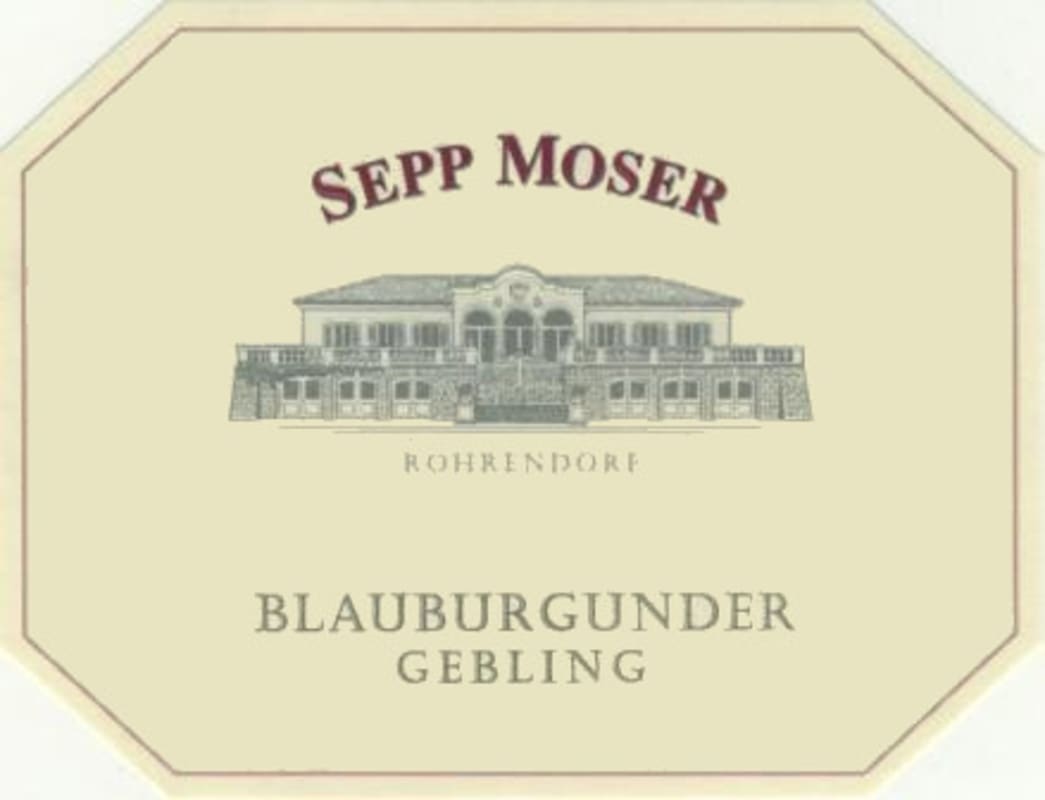 Weingut Sepp Moser Gebling Blauburgunder 2011 Front Label