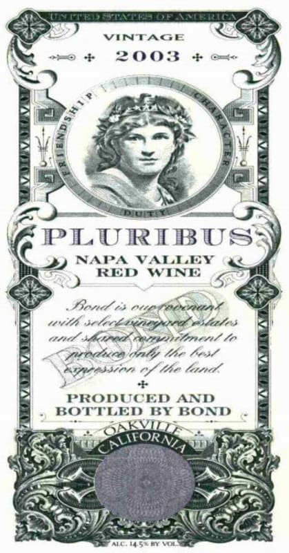 Bond Pluribus 2003 Front Label