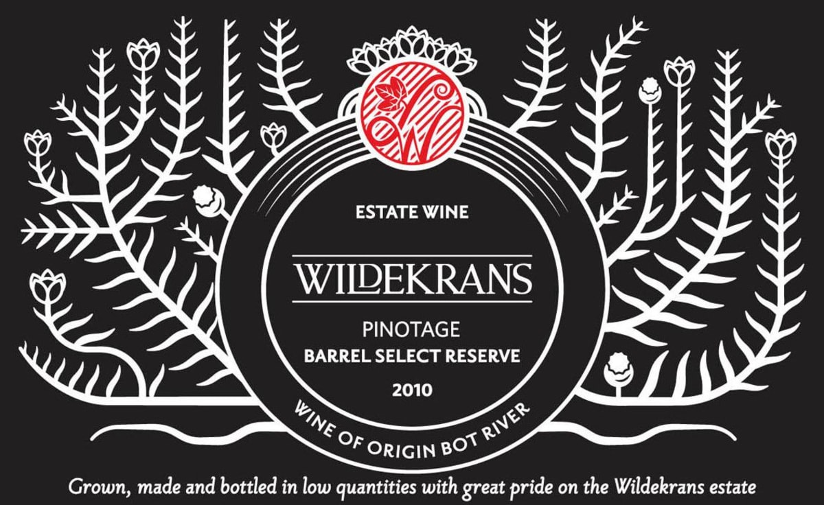 Wildekrans Barrel Select Reserve Pinotage 2010 Front Label