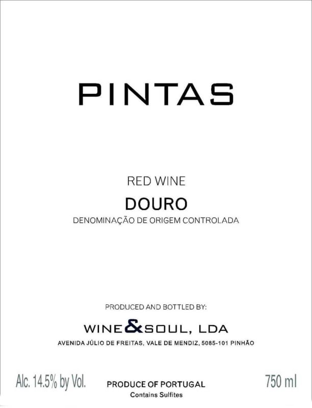 Wine & Soul Pintas Tinto 2013 Front Label