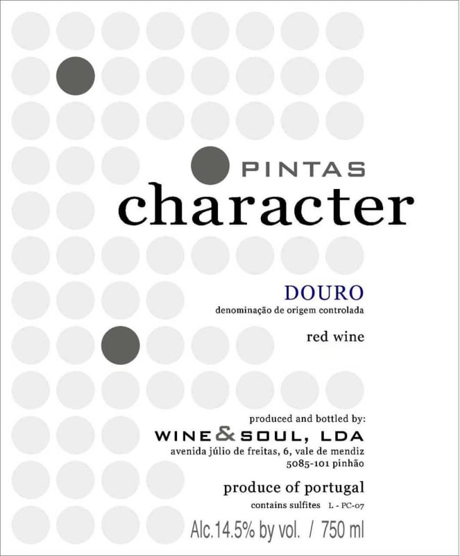 Wine & Soul Pintas Character Red 2011 Front Label