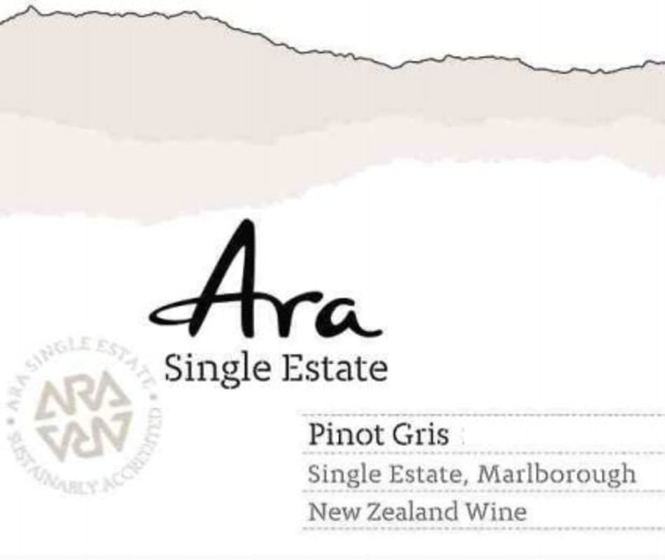 Ara Single Estate Pinot Gris 2015 Front Label
