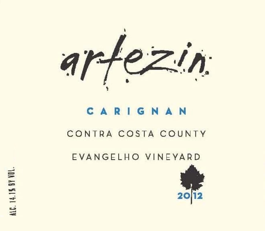 Artezin Evangelho Vineyard Carignan 2012 Front Label
