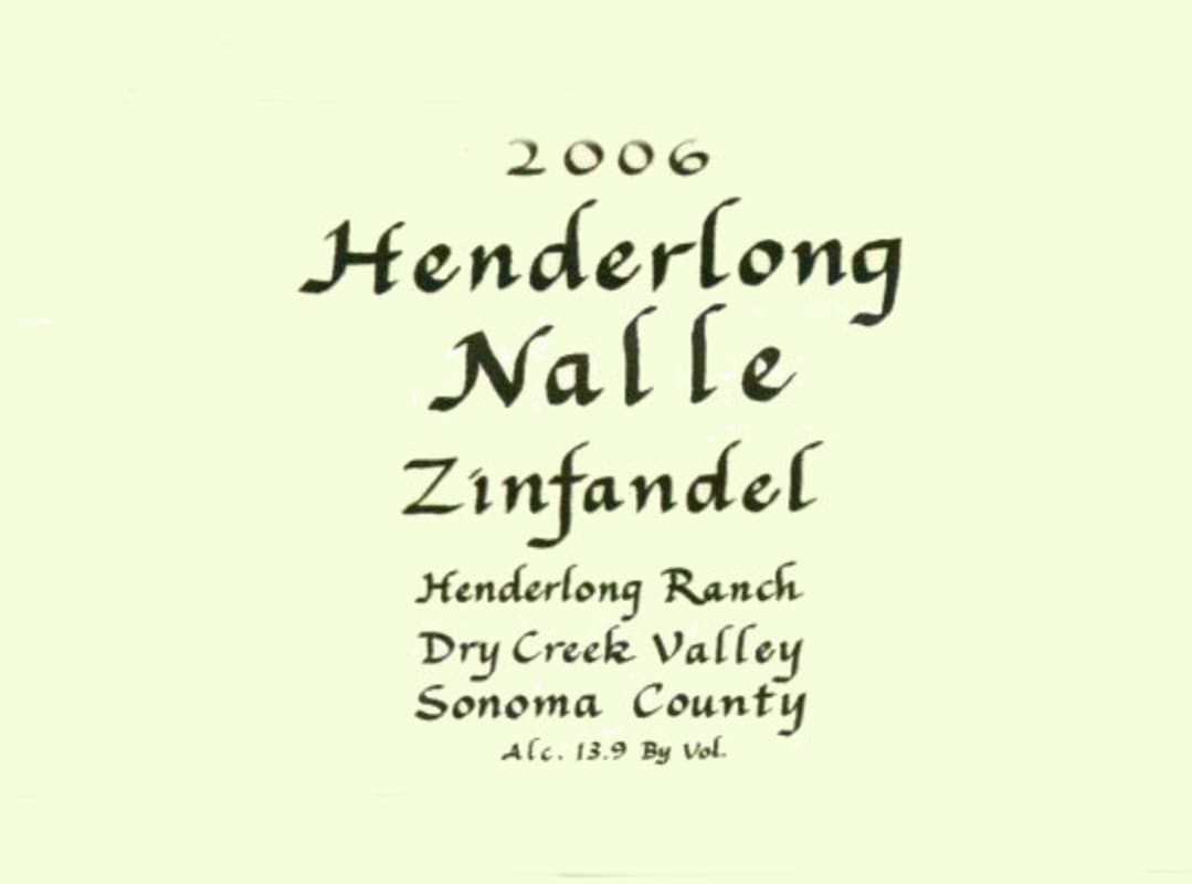 Nalle Henderlong Ranch Zinfandel 2006 Front Label