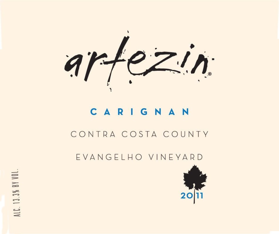 Artezin Evangelho Vineyard Carignan 2011 Front Label