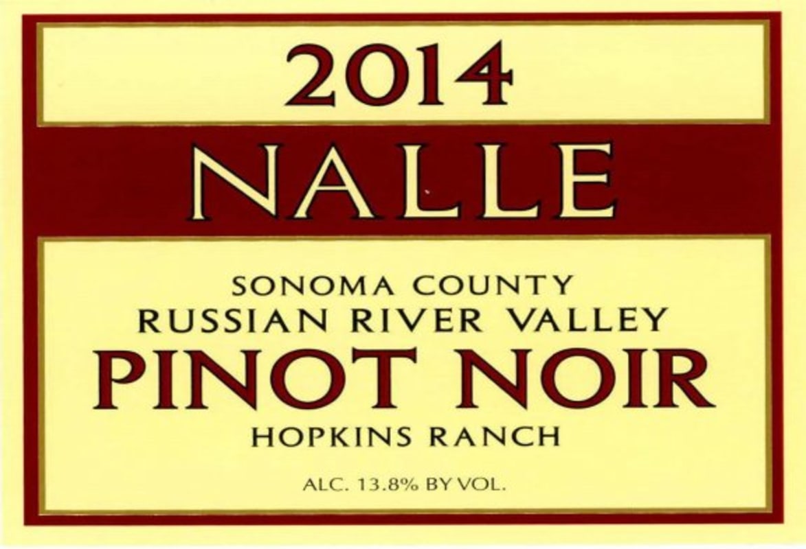 Nalle Hopkins Ranch Pinot Noir 2014 Front Label