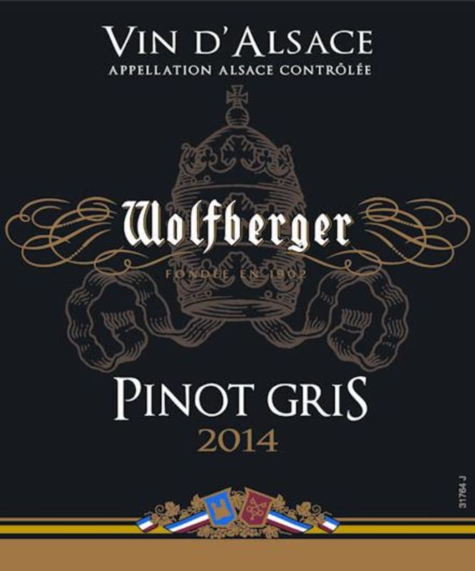Wolfberger Pinot Gris 2014 Front Label