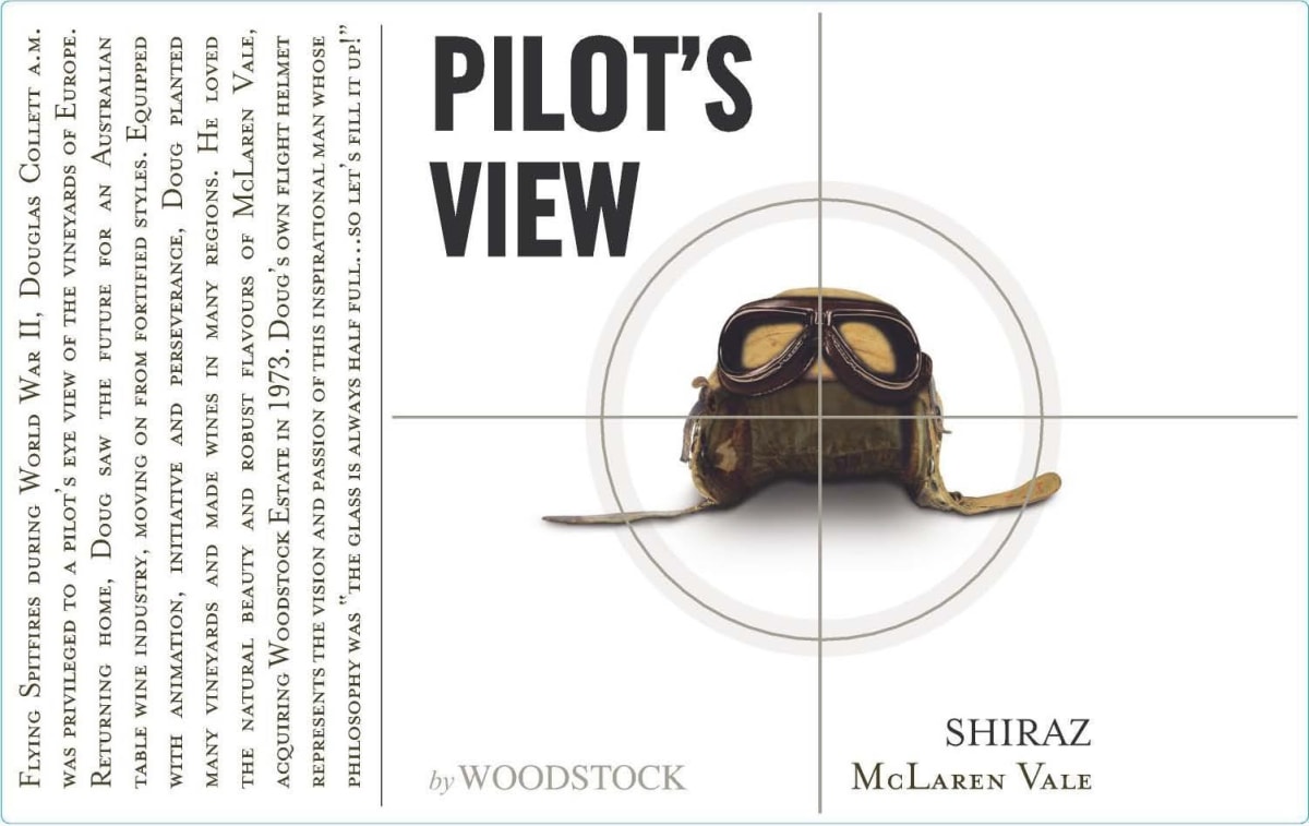 Woodstock Pilot's View Shiraz 2013 Front Label