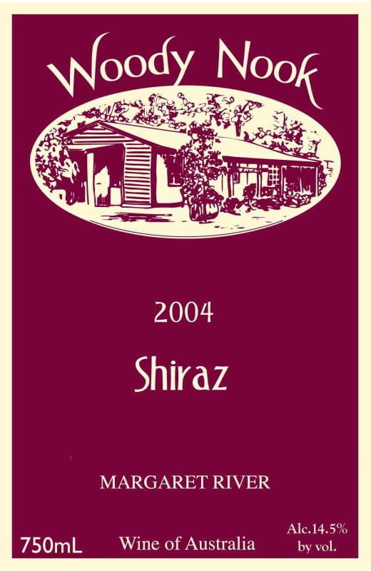 Woody Nook Shiraz 2004 Front Label