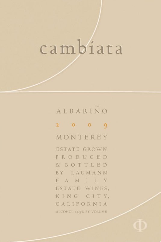 Cambiata Winery Albarino 2009 Front Label