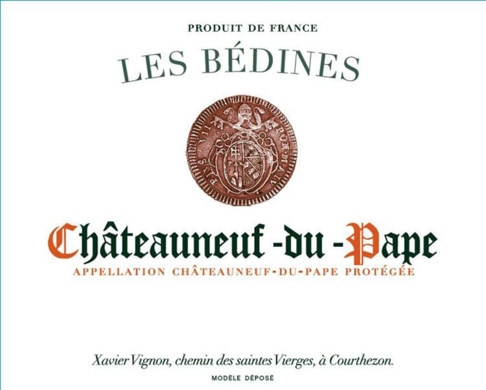Xavier Vins Chateauneuf-du-Pape Les Bedines 2010 Front Label