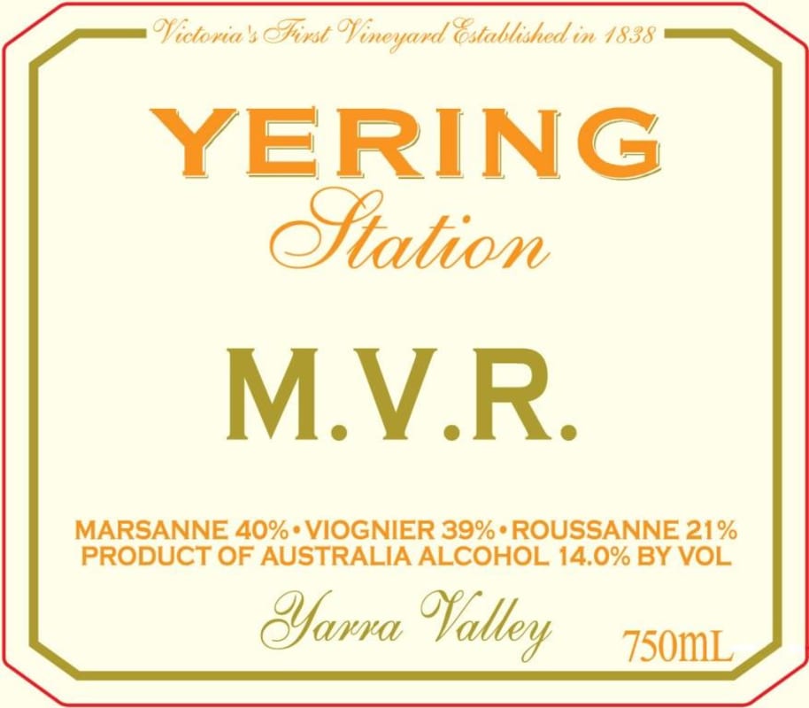 Yering Station M.V.R. Marsanne Viognier Roussanne 2009 Front Label