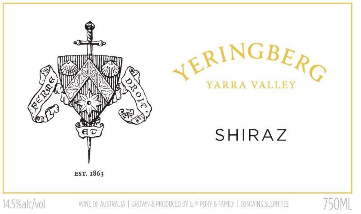 Yeringberg Shiraz 2013 Front Label