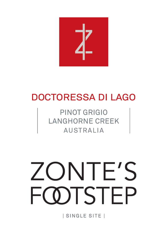 Zonte's Footstep Doctoressa Di Lago Pinot Grigio 2011 Front Label