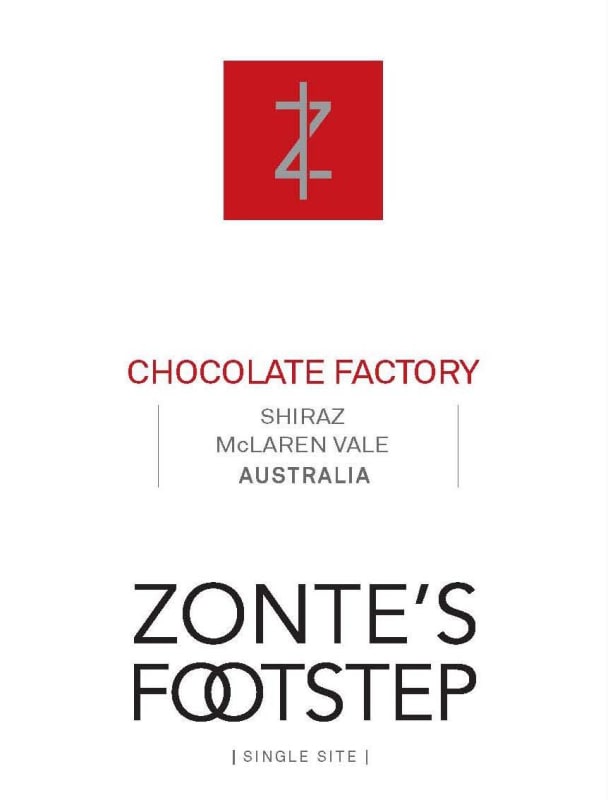 Zonte's Footstep Chocolate Factory Shiraz 2013 Front Label