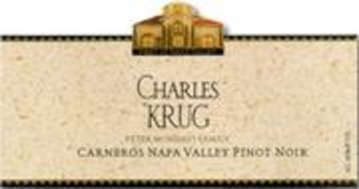Charles Krug Napa Valley Pinot Noir 1996 Front Label