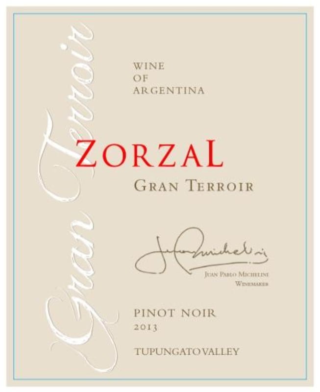 Zorzal Gran Terroir Pinot Noir 2013 Front Label