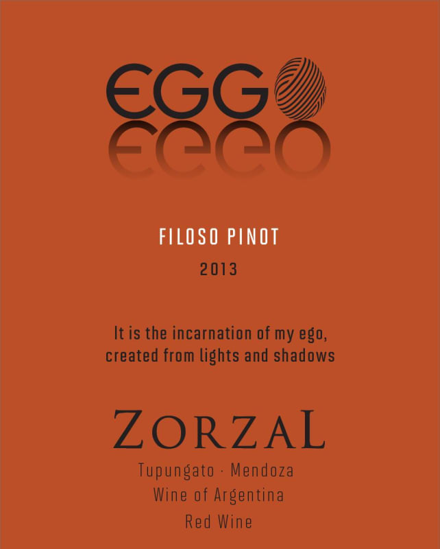 Zorzal Eggo Filoso Pinot 2013 Front Label