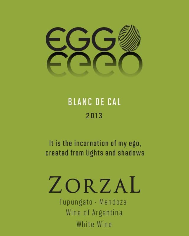 Zorzal Eggo Blanc de Cal 2013 Front Label
