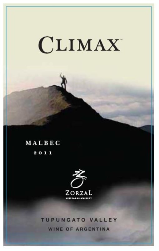 Zorzal Climax Malbec 2011 Front Label