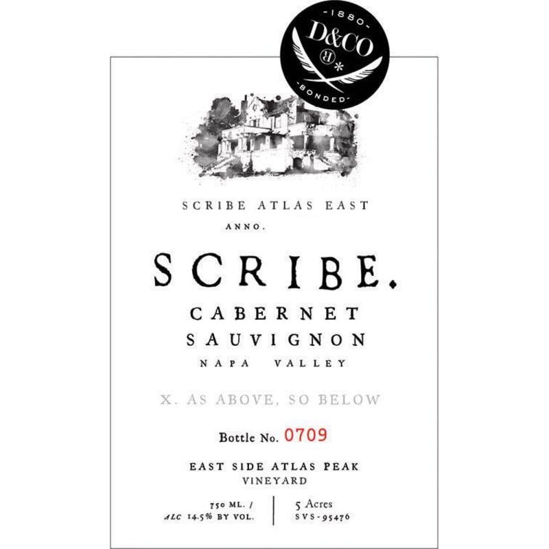 Scribe Atlas Peak West Cabernet Sauvignon 2014 Front Label