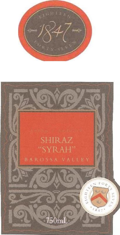 1847 Wines Pappy's Paddock Shiraz 2010 Front Label